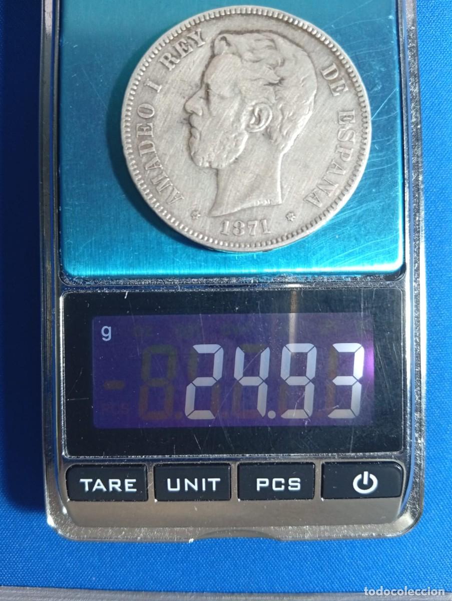 Monedas de Espa&ntilde;a: Moneda plata 5 ptas. Amadeo I 1871