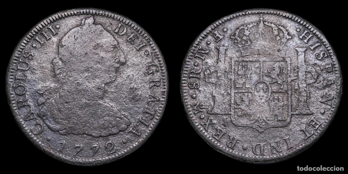 Monedas de Espa&ntilde;a: 1772, 8 Silver Reales Charles III, Mexico Mint - 40 mm / 24,97 gr.