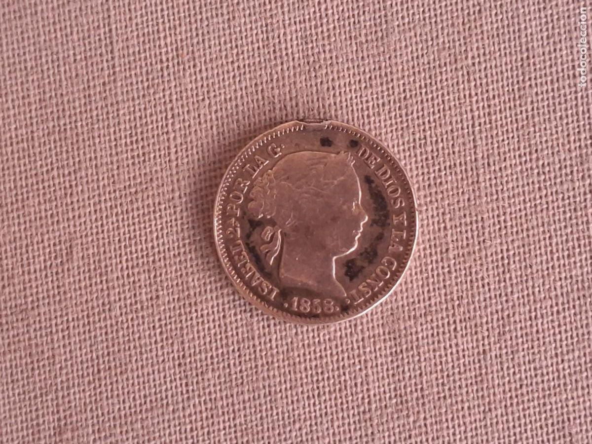 Monedas de Espa&ntilde;a: Moneda 1 real 1858 &bull; Isabel II
