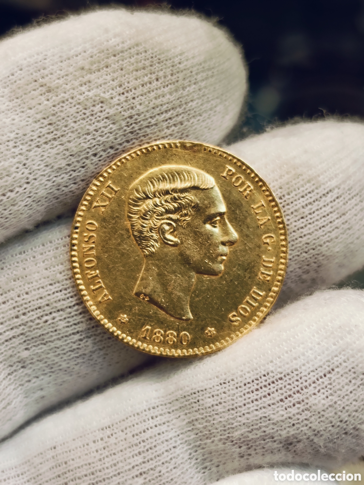 Monedas de Espa&ntilde;a: ESPA&Ntilde;A . 25 PESETAS DE ORO .ALFONSO XII . A&Ntilde;O 1880 *18*80. 8,06 GRAMOS LEY 900 mm