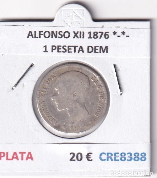 Monedas de Espa&ntilde;a: CRE8388 MONEDA ESPA&Ntilde;A ALFONSO XII 1876 *-*- 1 PESETA DEM PLATA