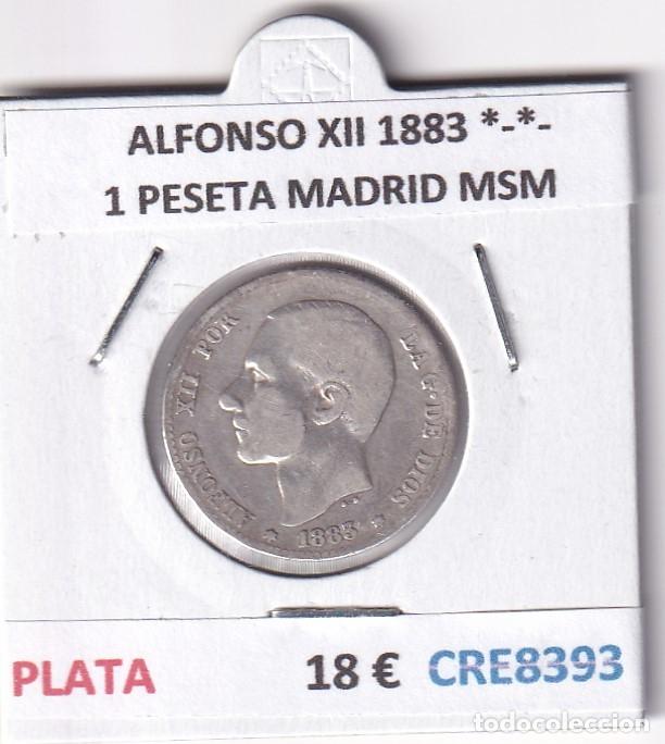 Monedas de Espa&ntilde;a: CRE8393 MONEDA ESPA&Ntilde;A ALFONSO XII 1883 *-*- 1 PESETA MADRID MSM PLATA