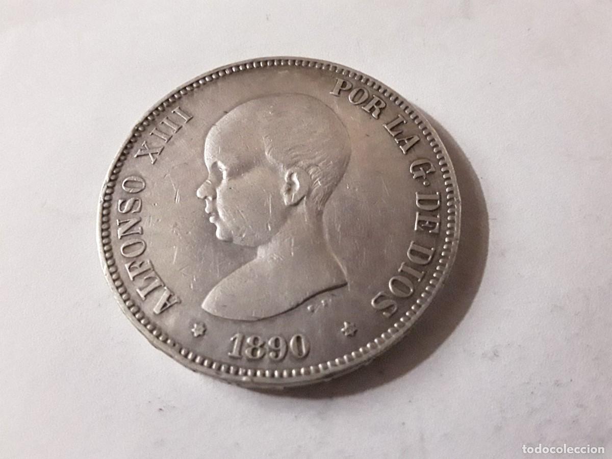 Monedas de Espa&ntilde;a: ESPA&Ntilde;A - 5 PESETAS DE PLATA ALFONSO XIII A&Ntilde;O 1890 *18-90. ESTRELLAS VISIBLES.