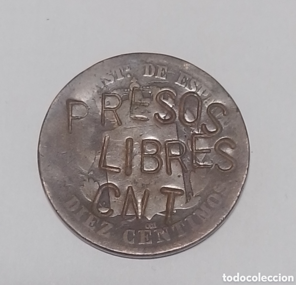 Monedas de Espa&ntilde;a: Antigua moneda resellada.