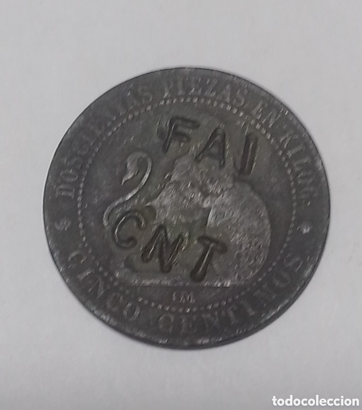 Monedas de Espa&ntilde;a: Antigua moneda resellada.