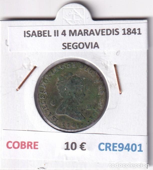 Monedas de Espa&ntilde;a: CRE9401 MONEDA ESPA&Ntilde;A ISABEL II 4 MARAVEDIS 1841 SEGOVIA COBRE
