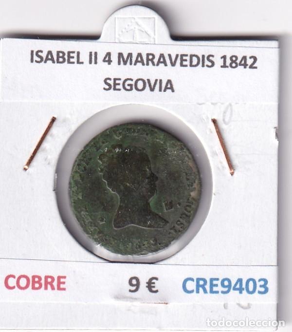 Monedas de Espa&ntilde;a: CRE9403 MONEDA ESPA&Ntilde;A ISABEL II 4 MARAVEDIS 1842 SEGOVIA COBRE
