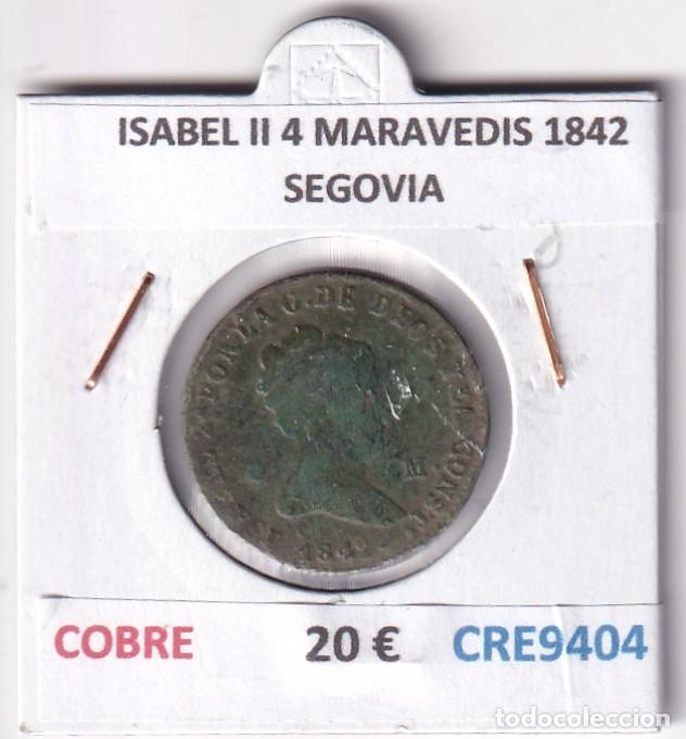 Monedas de Espa&ntilde;a: CRE9404 MONEDA ESPA&Ntilde;A ISABEL II 4 MARAVEDIS 1842 SEGOVIA COBRE