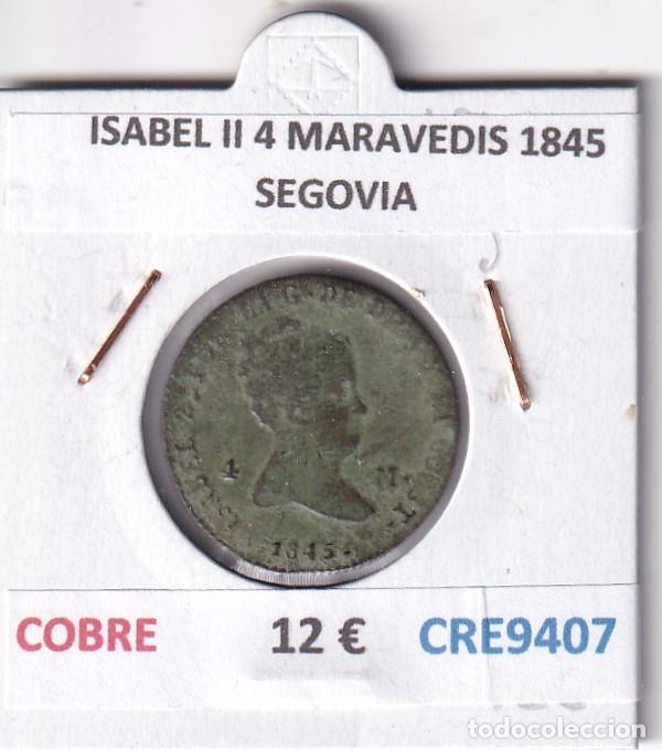 Monedas de Espa&ntilde;a: CRE9407 MONEDA ESPA&Ntilde;A ISABEL II 4 MARAVEDIS 1845 SEGOVIA COBRE