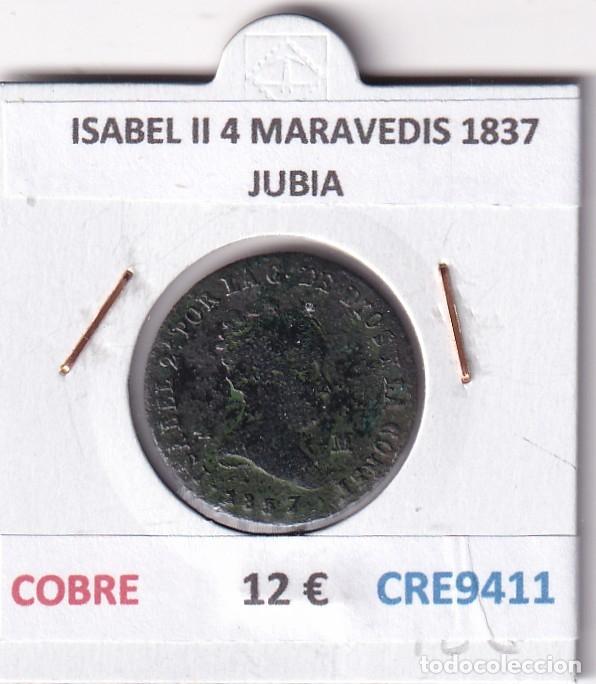 Monedas de Espa&ntilde;a: CRE9411 MONEDA ESPA&Ntilde;A ISABEL II 4 MARAVEDIS 1837 JUBIA COBRE