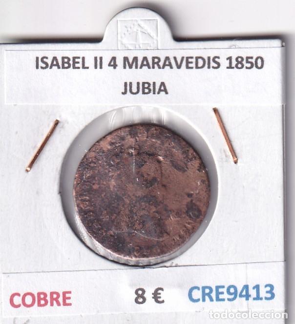 Monedas de Espa&ntilde;a: CRE9413 MONEDA ESPA&Ntilde;A ISABEL II 4 MARAVEDIS 1850 JUBIA COBRE