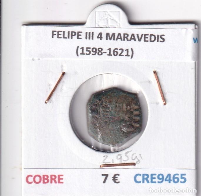 Monedas de Espa&ntilde;a: CRE9465 MONEDA ESPA&Ntilde;A FELIPE III 4 MARAVEDIS (1598-1621) COBRE