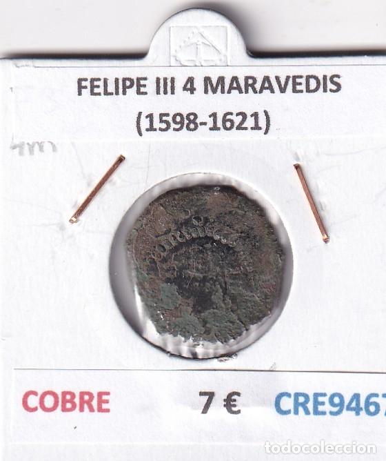 Monedas de Espa&ntilde;a: CRE9467 MONEDA ESPA&Ntilde;A FELIPE III 4 MARAVEDIS (1598-1621) COBRE