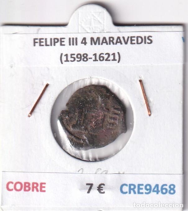 Monedas de Espa&ntilde;a: CRE9468 MONEDA ESPA&Ntilde;A FELIPE III 4 MARAVEDIS (1598-1621) COBRE