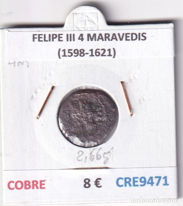 Monedas de Espa&ntilde;a: CRE9471 MONEDA ESPA&Ntilde;A FELIPE III 4 MARAVEDIS (1598-1621) COBRE