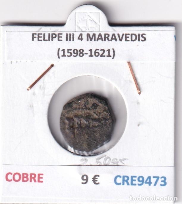 Monedas de Espa&ntilde;a: CRE9473 MONEDA ESPA&Ntilde;A FELIPE III 4 MARAVEDIS (1598-1621) COBRE