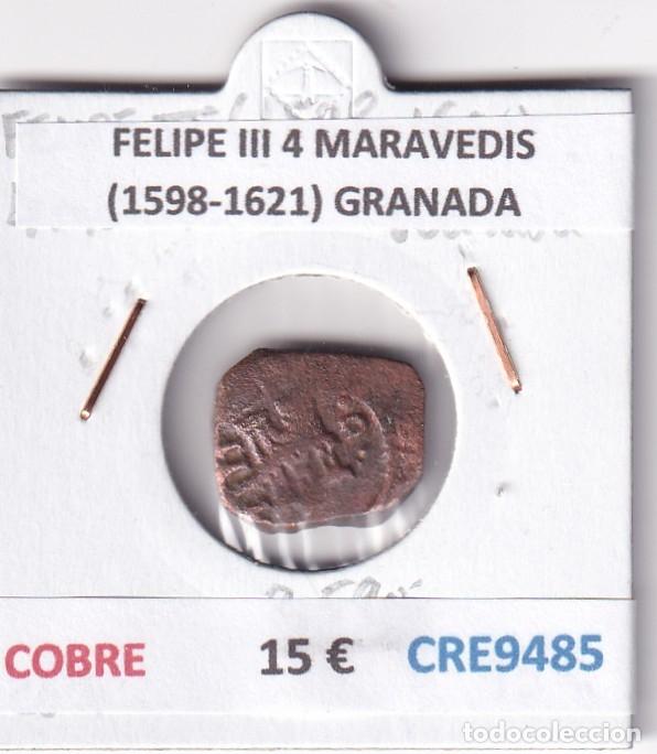 Monedas de Espa&ntilde;a: CRE9485 MONEDA ESPA&Ntilde;A FELIPE III 4 MARAVEDIS (1598-1621) GRANADA COBRE