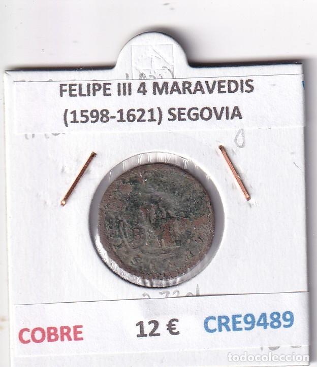 Monedas de Espa&ntilde;a: CRE9489 MONEDA ESPA&Ntilde;A FELIPE III 4 MARAVEDIS (1598-1621) SEGOVIA COBRE
