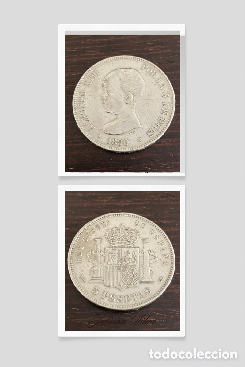 Monedas de Espa&ntilde;a: Moneda 5 Pesetas Alfonso XIII 1.890- Duro Pel&oacute;n - Plata]