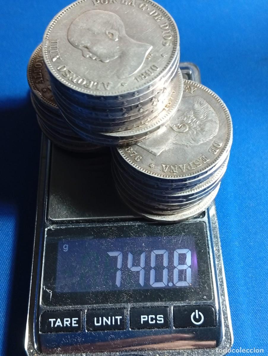 Monedas de Espa&ntilde;a: 30 monedas de plata &rdquo;Duros&rdquo; de 5 ptas precio spot + 15% Alfonso XII y XIII varios a&ntilde;os.