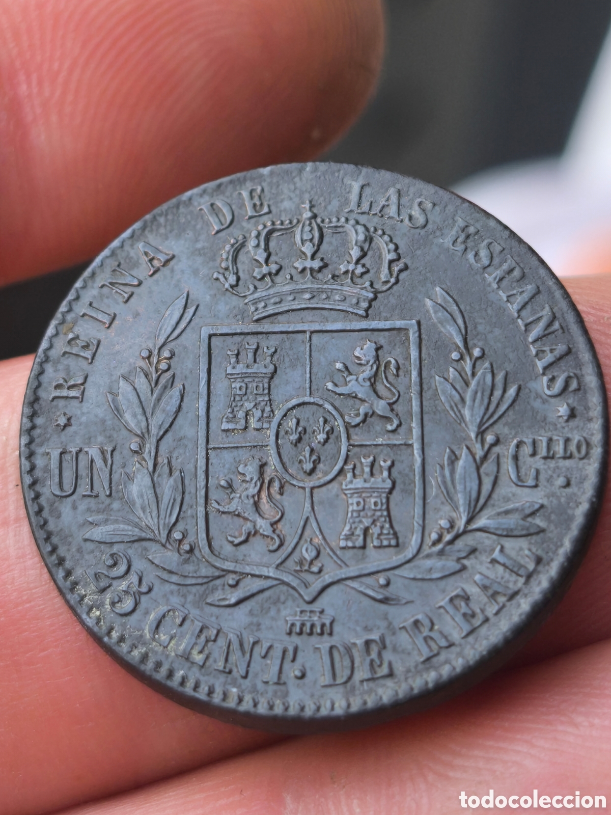 Monedas de Espa&ntilde;a: Isabel II 1860 25 c&eacute;ntimos de real Segovia