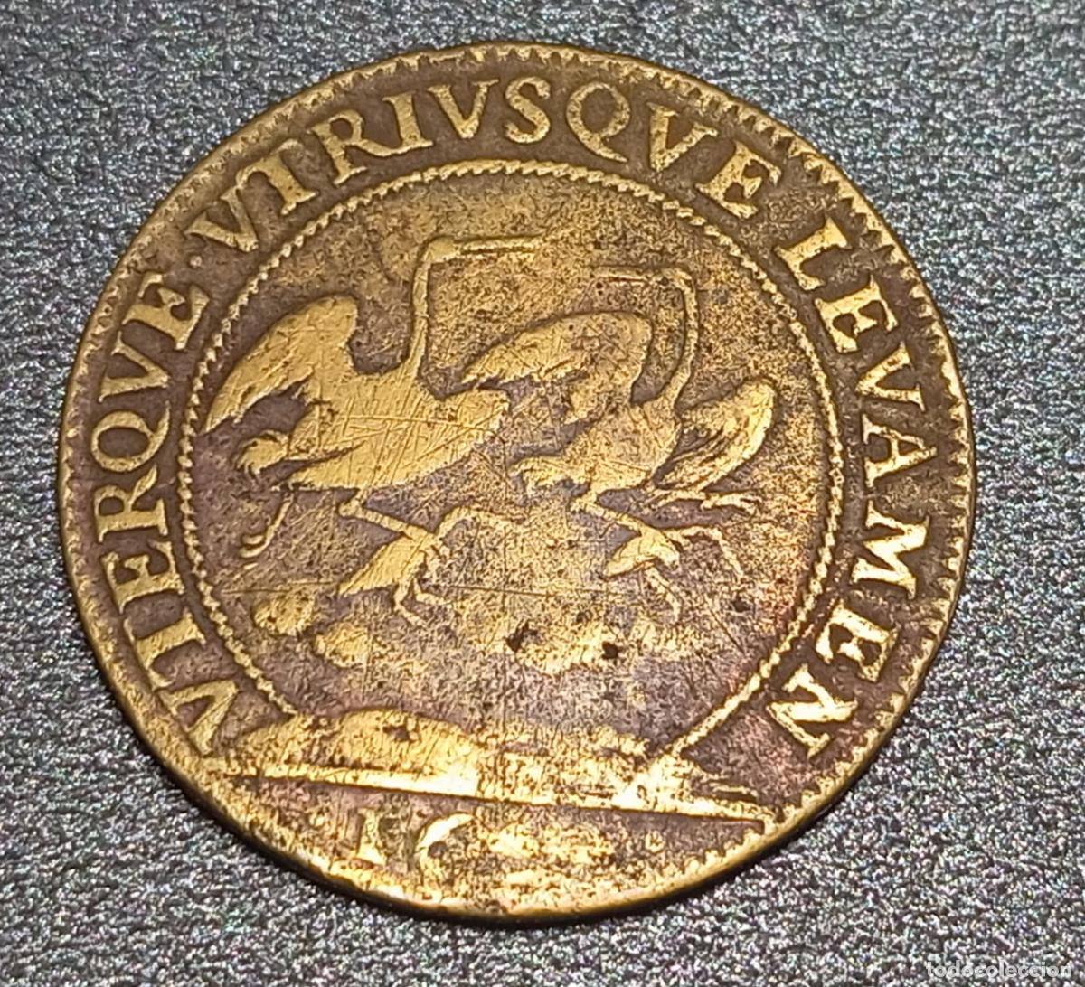 Monedas de Espa&ntilde;a: Ana de Austria reina de Francos (Francia) y NAVARRA 1642 (hija Felipe III)
