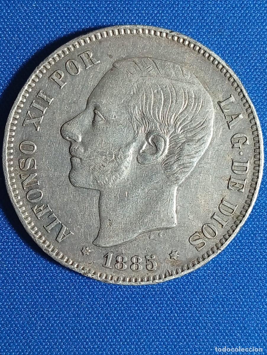 Monedas de Espa&ntilde;a: Moneda plata 5 ptas. Alfonso XII 1885 estr. 18* 87*