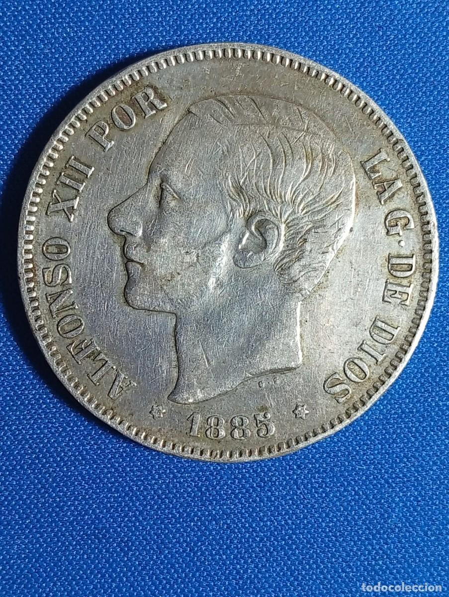 Monedas de Espa&ntilde;a: Moneda plata 5 ptas. Alfonso XII 1885 estr. 18*87*