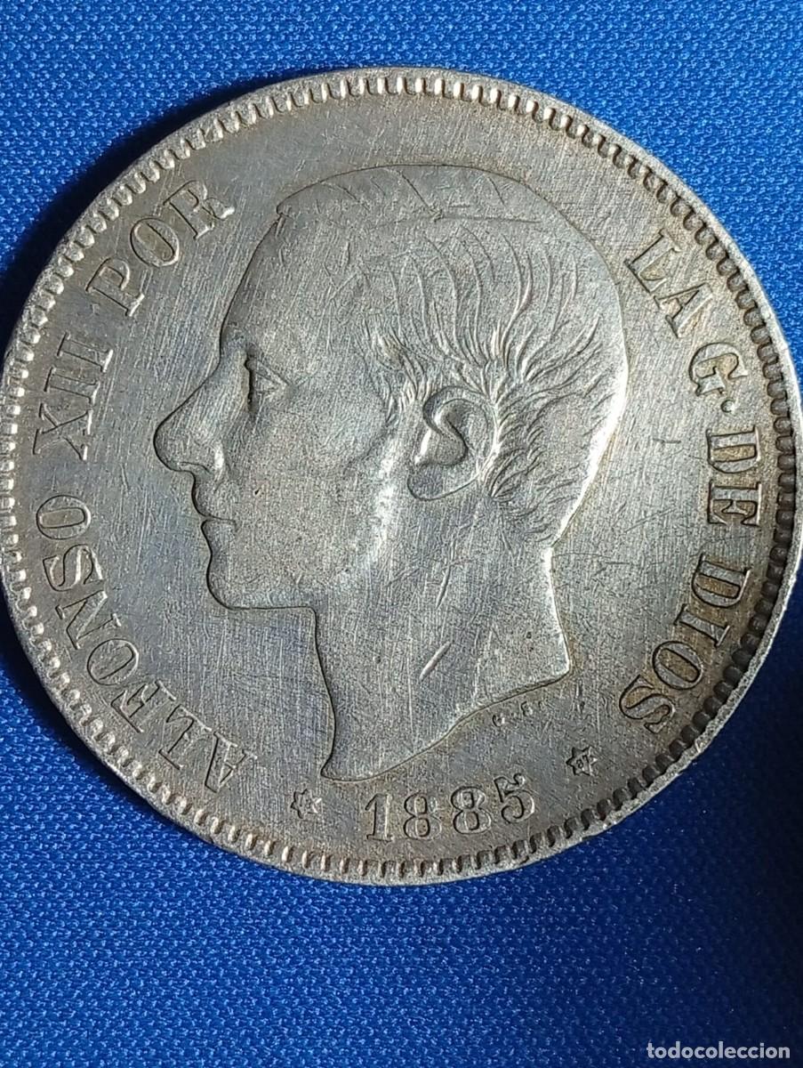 Monedas de Espa&ntilde;a: Monedade plata 5 ptas Alfonso XII 1885 estr. 18*87*