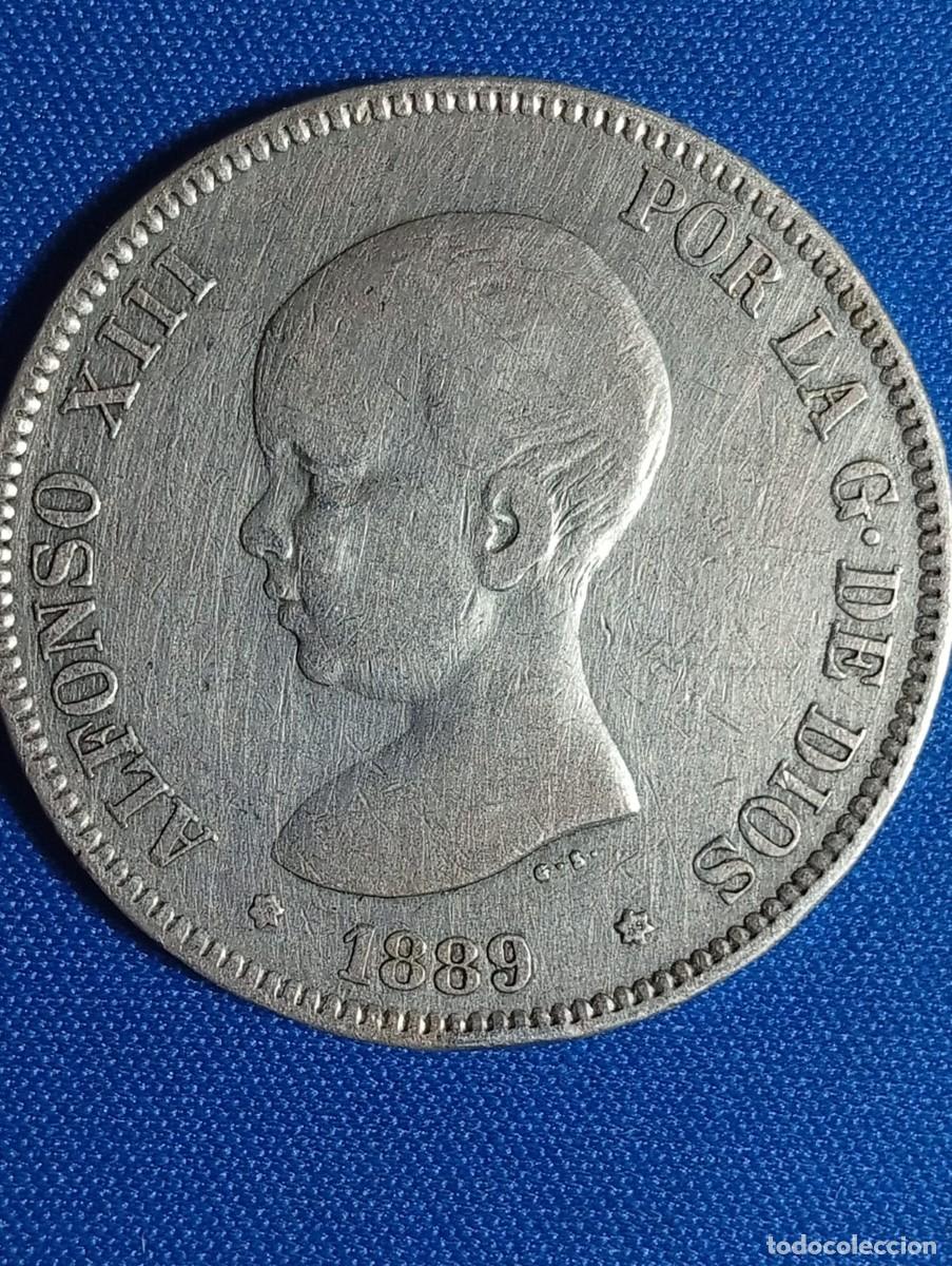 Monedas de Espa&ntilde;a: Moneda plata 5 ptas. Alfonso XIII 1889 estr. 18*89*