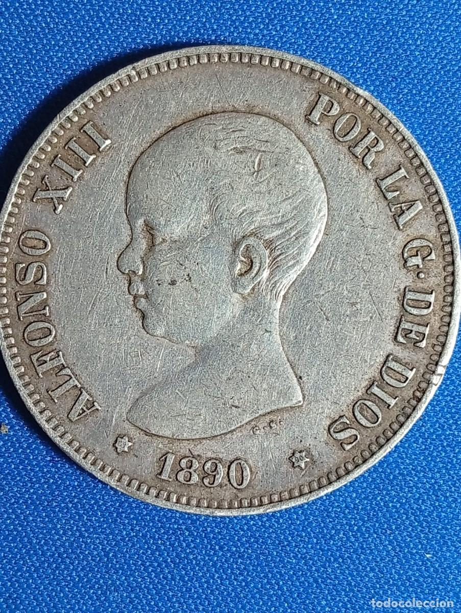 Monedas de Espa&ntilde;a: Moneda plata 5 ptas. Alfonso XIII 1890 estr. 90*