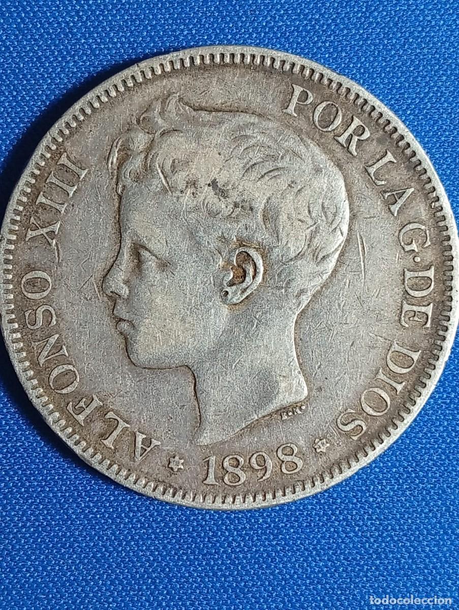 Monedas de Espa&ntilde;a: Moneda plata 5 ptas. Alfonso XIII 1898 estr. 18* 98*