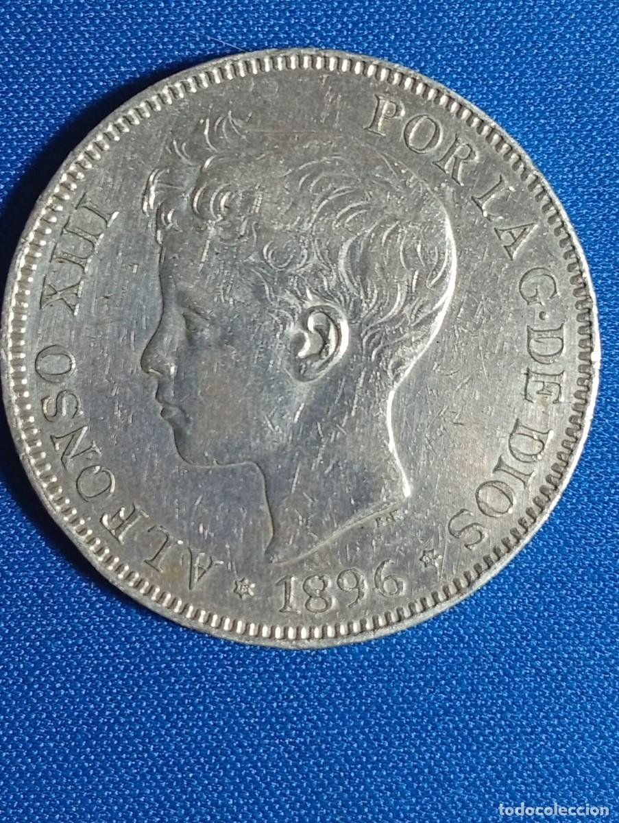 Monedas de Espa&ntilde;a: Moneda plata 5 ptas. Alfonso XIII 1896 estr. 18*96*