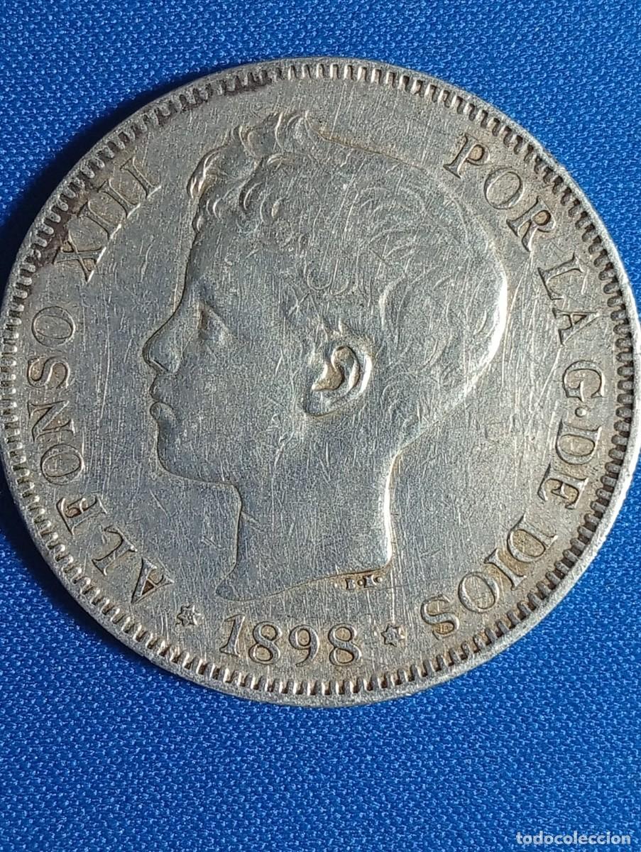 Monedas de Espa&ntilde;a: Moneda plata 5 ptas. Alfonso XIII 1898 estr. 18*98*