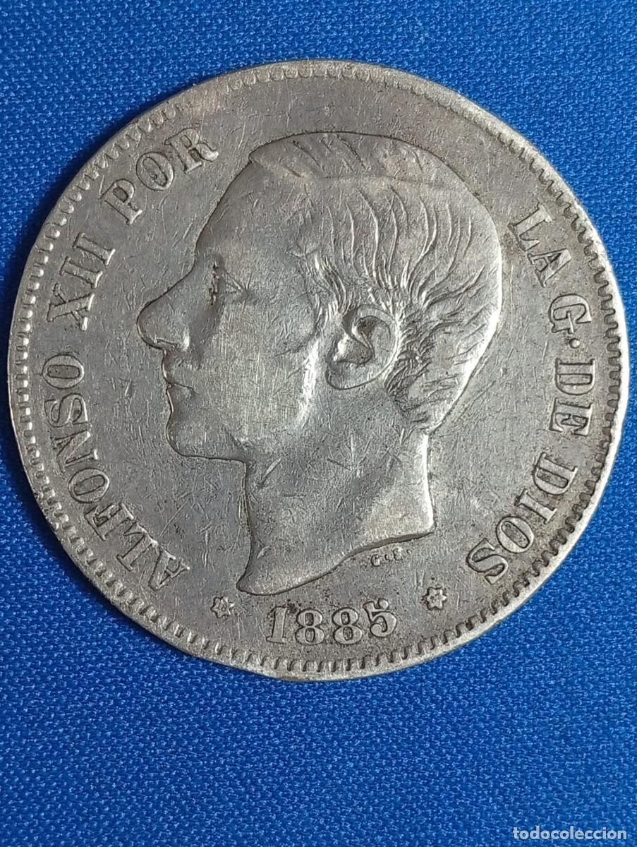 Monedas de Espa&ntilde;a: Moneda plata 5 ptas. Alfonso XII 1885 estr. 18*87*