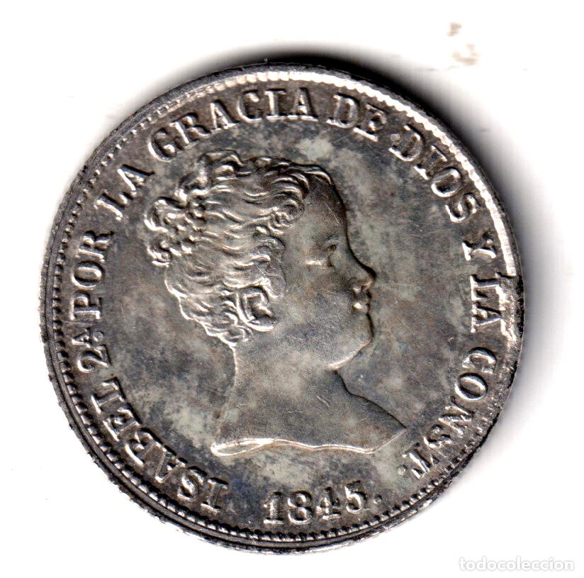 Monedas de Espa&ntilde;a: ESPA&Ntilde;A 1 real plata 1845 CL Madrid - Reina Isabel II sin circular