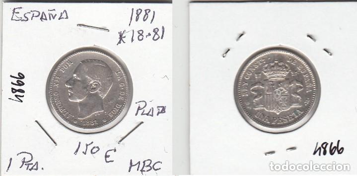 Monedas de Espa&ntilde;a: E4866 MONEDA ESPA&Ntilde;A 1 PESETA ALFONSO XIII 1881 PLATA