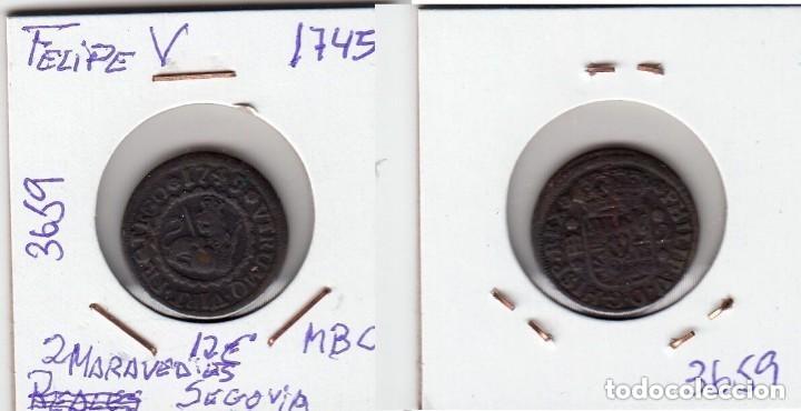 Monedas de Espa&ntilde;a: E3659 MONEDA ESPA&Ntilde;A 2 MARAVED&Iacute;ES FELIPE V 1745 SEGOVIA