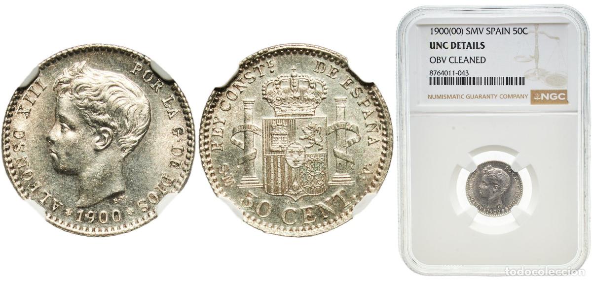 Monedas de Espa&ntilde;a: Spain Kingdom 1900 0-0 SMV 50 Centimos - Alfonso XIII (3rd portrait) Original luster Silver (.835)