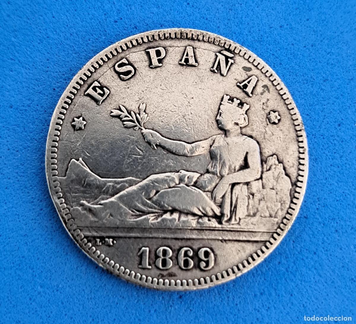 Monedas de Espa&ntilde;a: MONEDA DE PLATA - A&Ntilde;O 1869 - 2 PESETAS - ALEGOR&Iacute;A