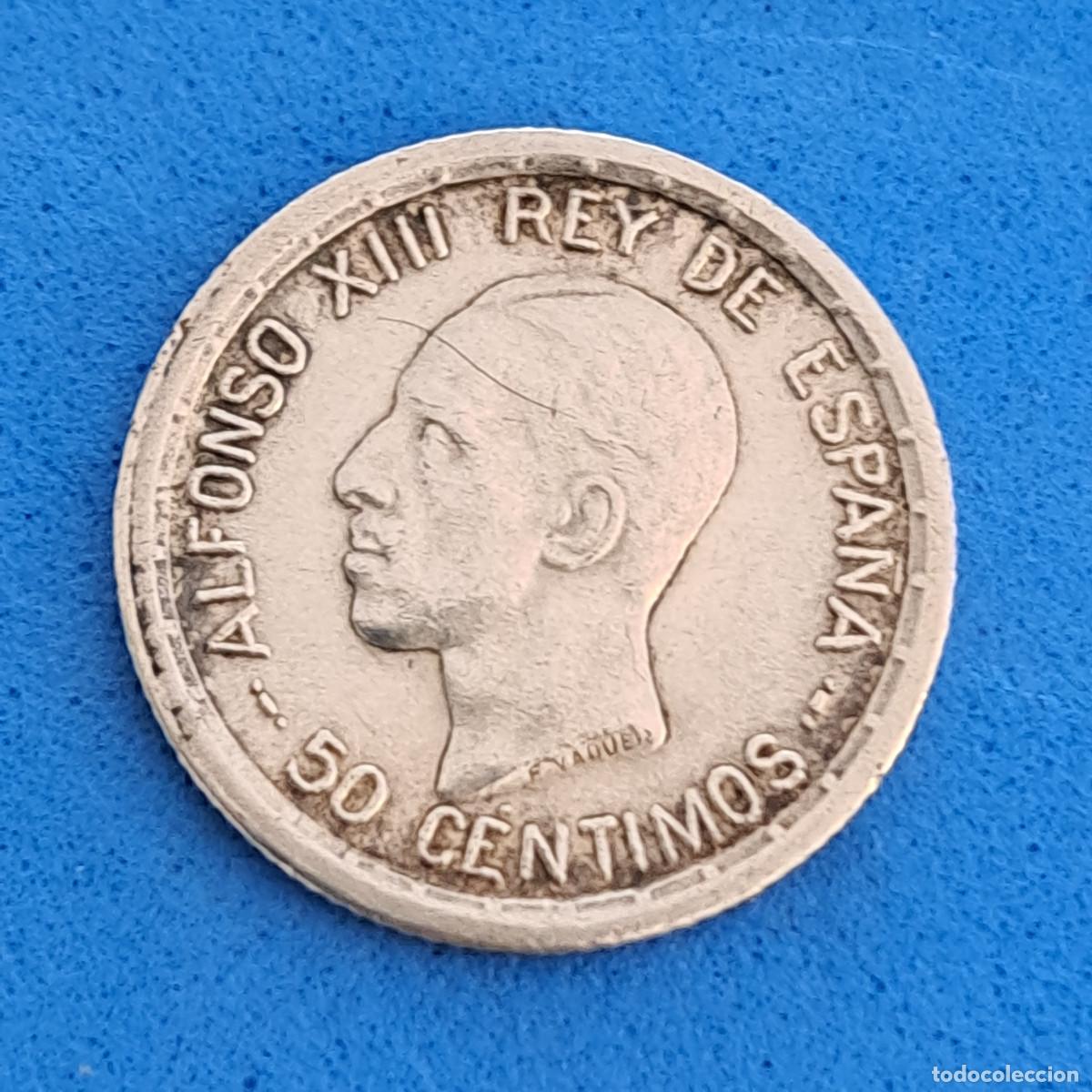 Monedas de Espa&ntilde;a: MONEDA DE PLATA - A&Ntilde;O 1926 - CINCUENTA C&Eacute;NTIMOS - ALFONSO XIII - Grabador E. VAQUER
