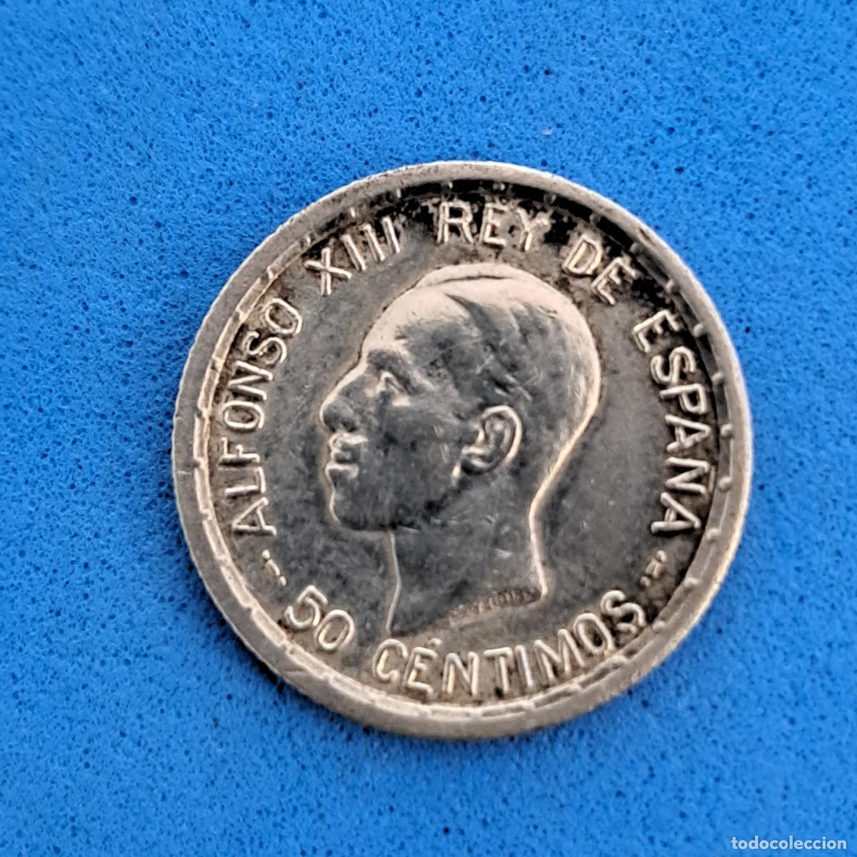 Monedas de Espa&ntilde;a: MONEDA DE PLATA - A&Ntilde;O 1926 - CINCUENTA C&Eacute;NTIMOS - ALFONSO XIII - Grabador E. VAQUER