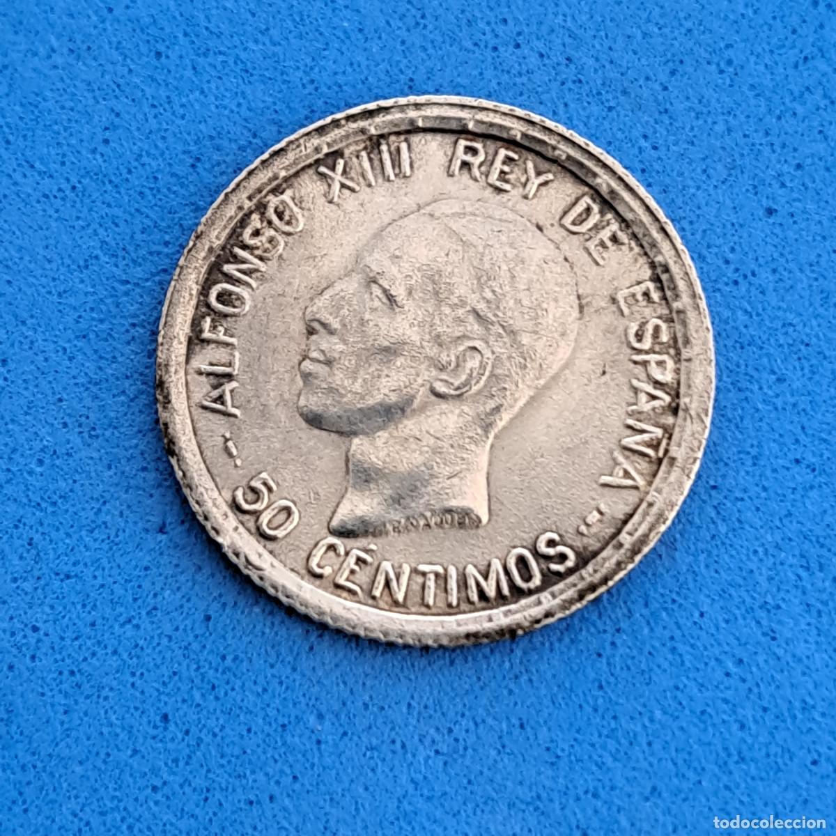 Monedas de Espa&ntilde;a: MONEDA DE PLATA - A&Ntilde;O 1926 - CINCUENTA C&Eacute;NTIMOS - ALFONSO XIII - Grabador E. VAQUER