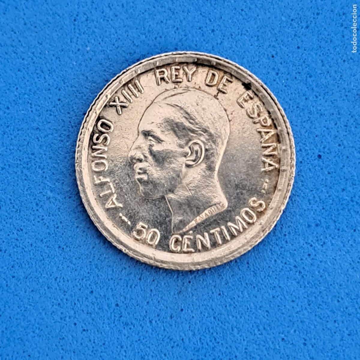 Monedas de Espa&ntilde;a: MONEDA DE PLATA - A&Ntilde;O 1926 - CINCUENTA C&Eacute;NTIMOS - ALFONSO XIII - Grabador E. VAQUER
