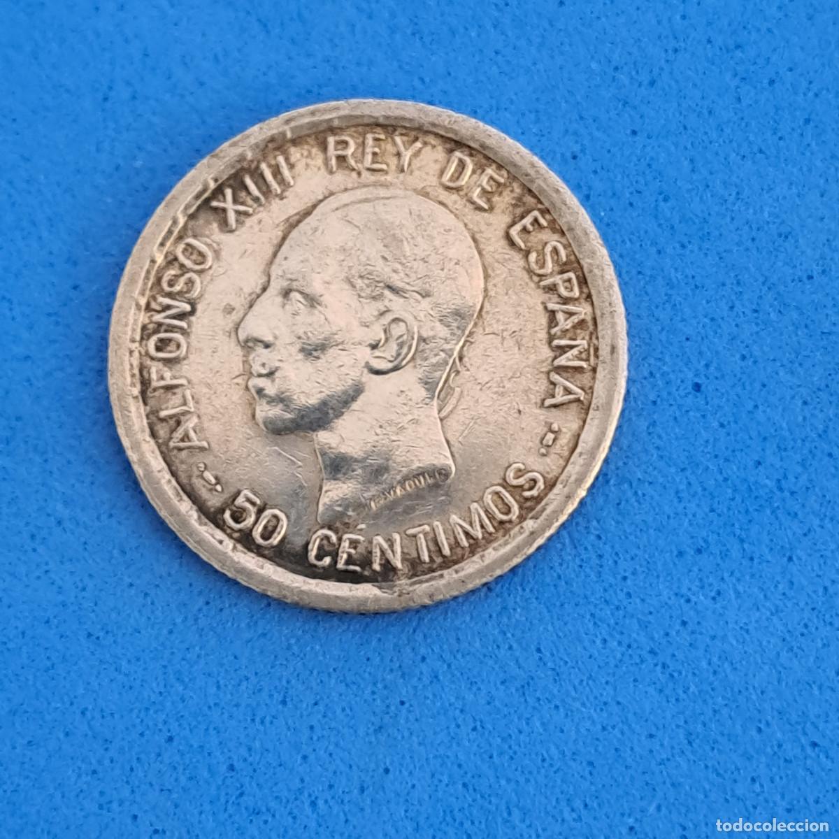 Monedas de Espa&ntilde;a: MONEDA DE PLATA - A&Ntilde;O 1926 - CINCUENTA C&Eacute;NTIMOS - ALFONSO XIII - Grabador E. VAQUER