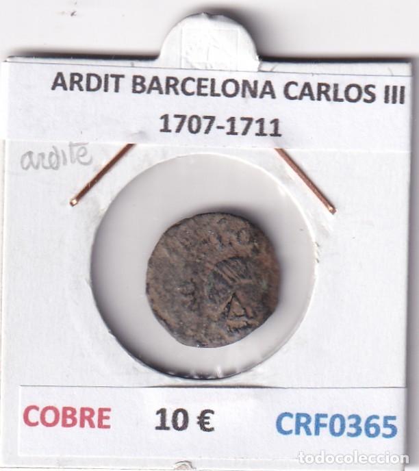 Monedas de Espa&ntilde;a: CRF0365 MONEDA ESPA&Ntilde;A ARDIT BARCELONA CARLOS III 1707-1711 COBRE