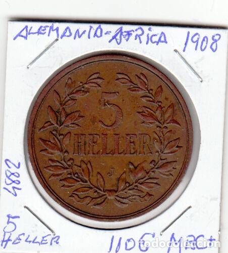 Monedas de Espa&ntilde;a: E4882 MONEDA ALEMANIA AFRICA 5 HELLER 1908 MBC+