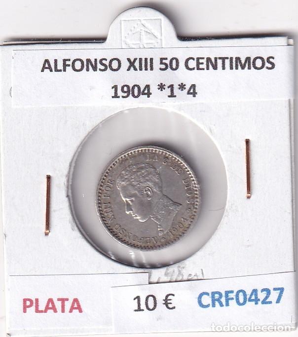 Monedas de Espa&ntilde;a: CRF0427 MONEDA ESPA&Ntilde;A ALFONSO XIII 50 CENTIMOS 1904 *1*4 PLATA