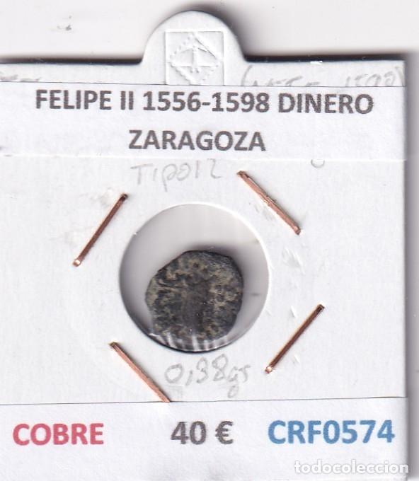Monedas de Espa&ntilde;a: CRF0574 MONEDA ESPA&Ntilde;A FELIPE II 1556-1598 DINERO ZARAGOZA COBRE