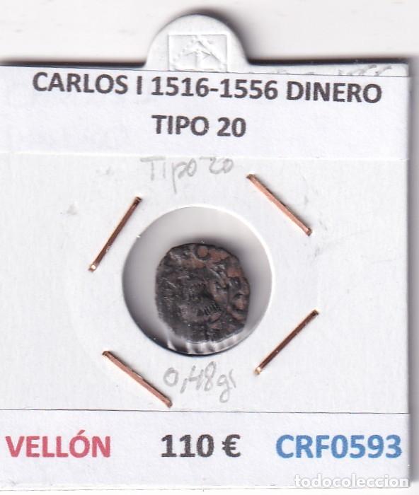 Monedas de Espa&ntilde;a: CRF0593 MONEDA ESPA&Ntilde;A CARLOS I 1516-1556 DINERO TIPO 20 VELLON
